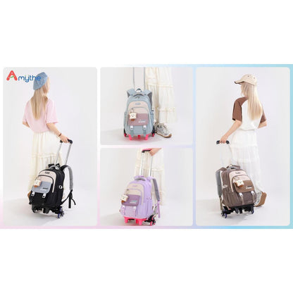 Schulrucksack Trolley Mädchen Lila – 36L, Abnehmbar