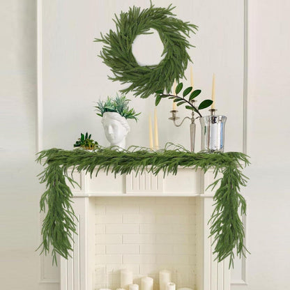 2x 1.8m Künstliche Norfolk Pine Girlande Weihnachten
