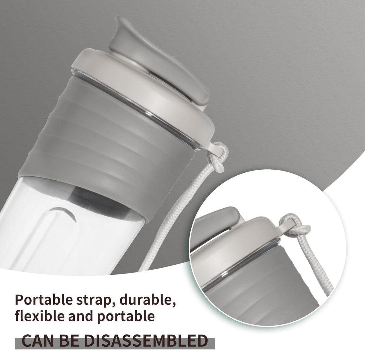 Protein Shaker 700ml Tritan BPA-frei Silikongriff Grau