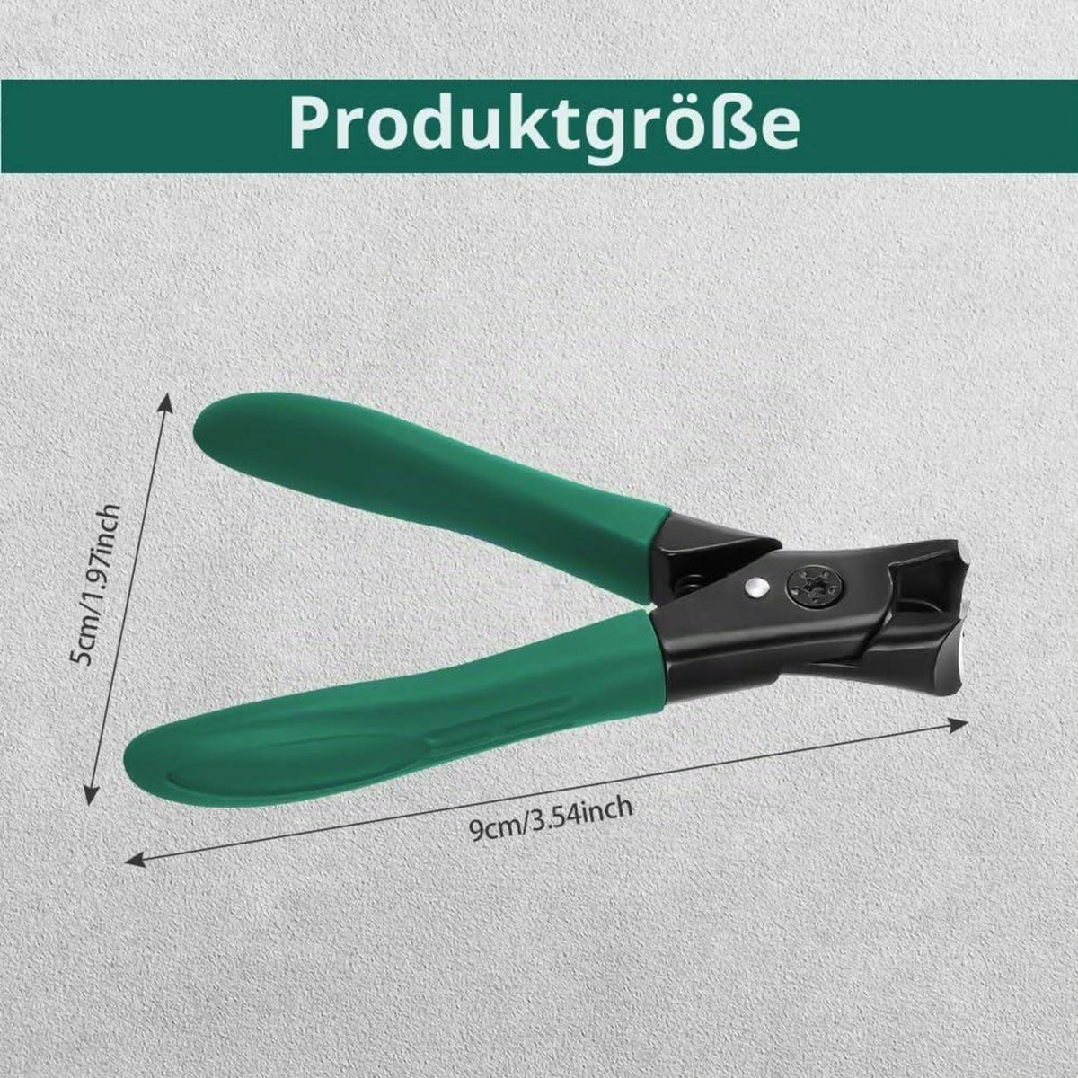 Nagelknipser für dicke Nägel mit Auffangbehälter – Grün