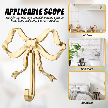 Vintage Wandhaken mit Schleife – Goldener Kleiderhaken