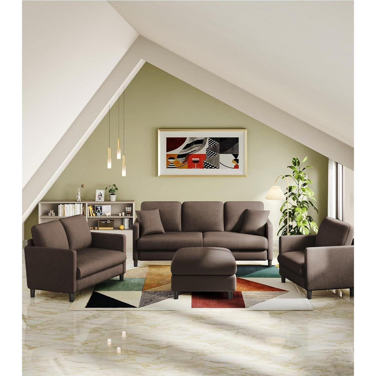 Kleines 2-Sitzer Sofa Braun 130cm – Mini Couch für Jugendzimmer