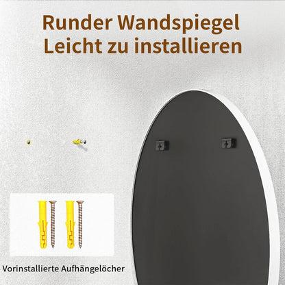 Runder Wandspiegel 76cm mit Aluminiumrahmen – Badezimmer Spiegel