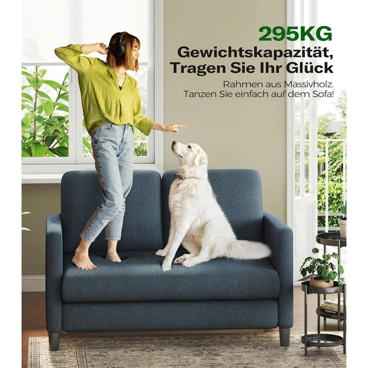 Kleines 2-Sitzer Sofa 130cm – Gemütliche Mini Couch für Wohnzimmer