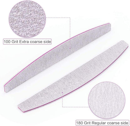 10 Stück Professionelle Nagelfeile 100/180 Grit Gelnägel Feilen