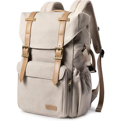Fotorucksack wasserabweisend mit Laptopfach und Regenschutz (beige)