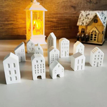 Silikonformen Häuser 12er Set – Gießformen für Kerzen & DIY
