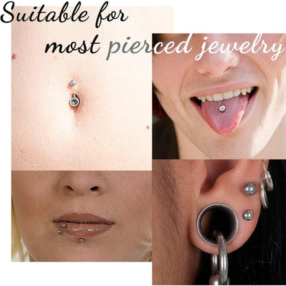 Silberne Piercing Kugeln Set 32stk 1,2mm Edelstahl 3/4/5/6mm
