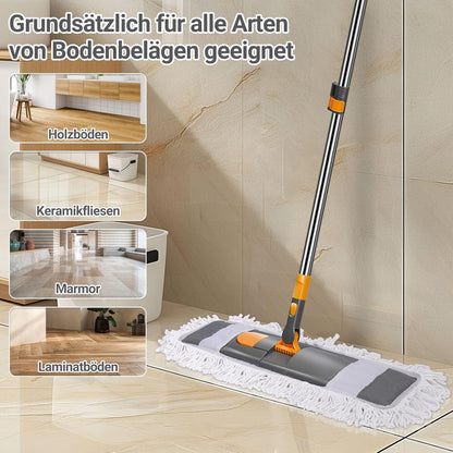 Mikrofaser Bodenwischer Teleskopstiel 2 Moppads Hartholz Laminat