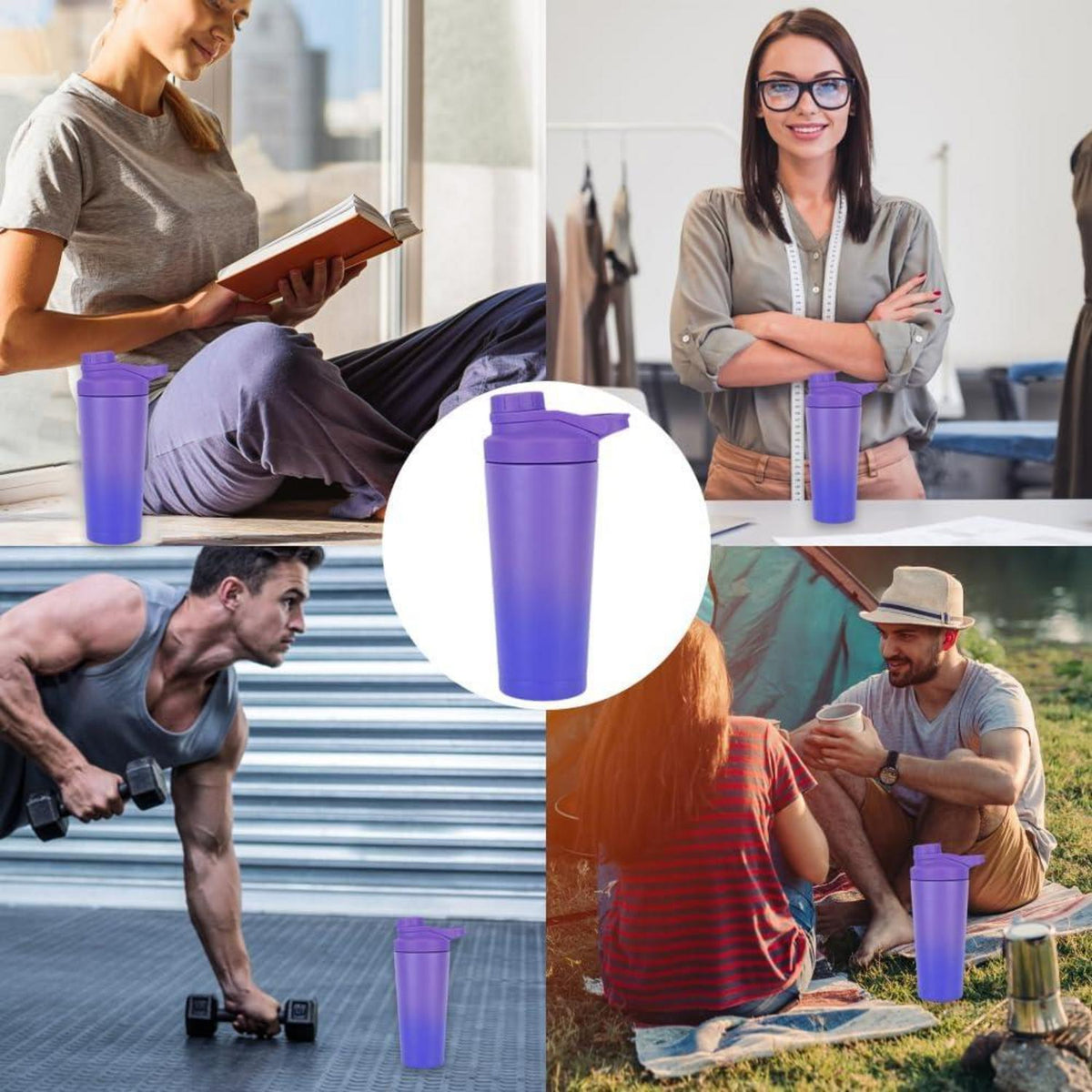 Proteinshaker 750ML Edelstahl Doppelwandig Vakuum Isoliert BPA Frei Auslaufsicher