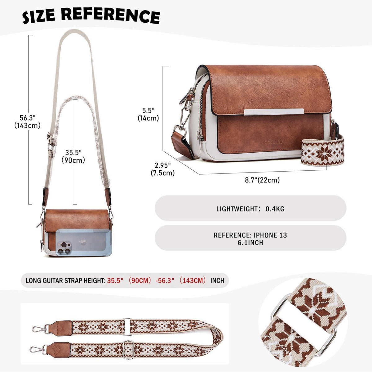 Damen Handy Umhängetasche Vegan Leder Crossbody Schultertasche