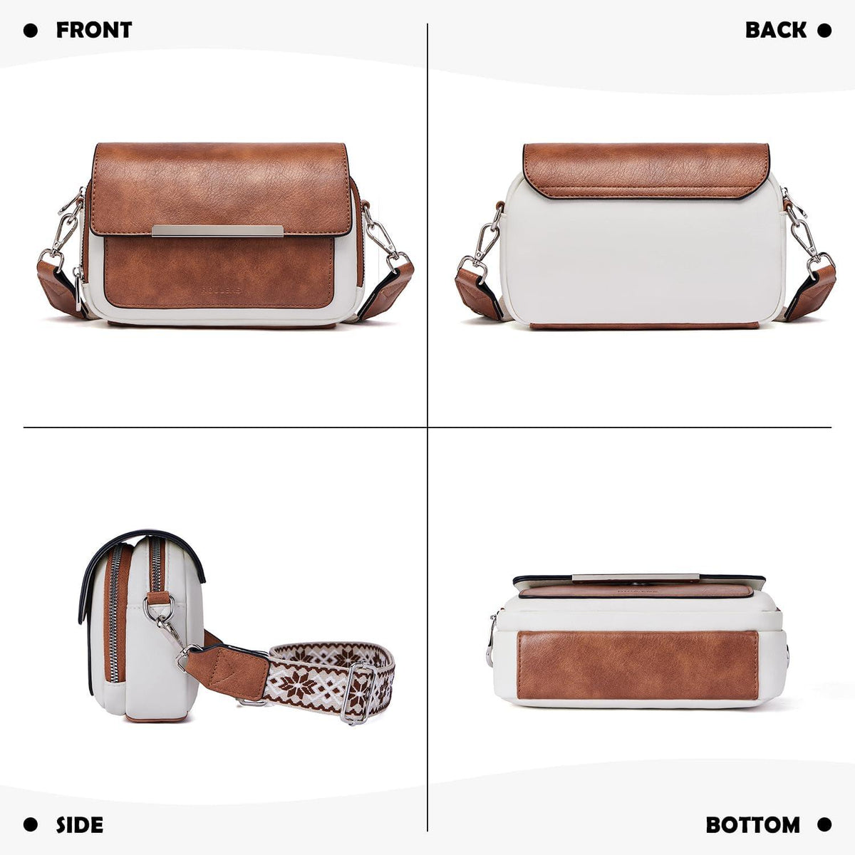 Damen Handy Umhängetasche Vegan Leder Crossbody Bag Verstellbarer Gurt