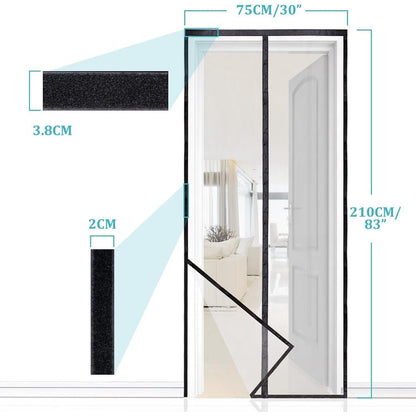 Magnetischer Insektenschutz für Balkontüren 75x210cm Schwarz