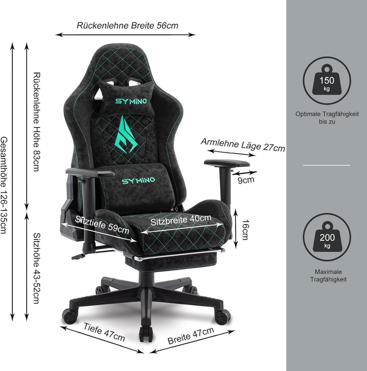 Gaming Stuhl Ergonomischer Rennstuhl-Design Vintage-PU-Leder Task