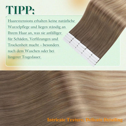 Echthaar Tape Extensions Blond Ombre 50cm