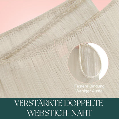 Echthaar Tressen Weißblond 40cm – Natürliche Haarverlängerung