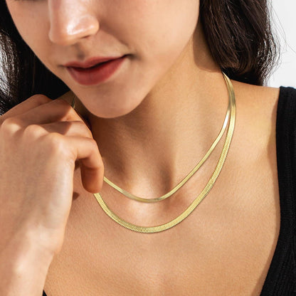 Damen Schlangenkette 3mm Flache Franco Kette Gold Silber Verstellbar 41-51cm