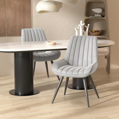 Esszimmerstühle 2er Set Grau | Polsterstühle mit Sitzkissen