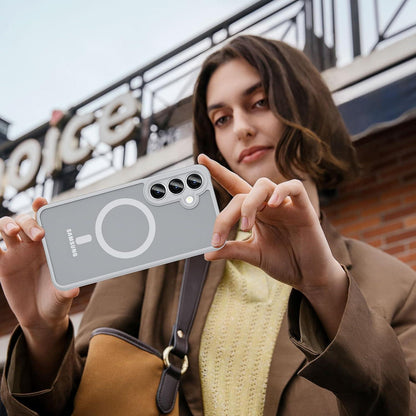 Magnetische Schutzhülle für Samsung Galaxy S25 Plus, Matt, MagSafe, Grau