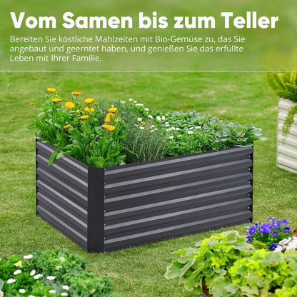 Quictent Hochbeet Pflanzkasten 180x90x56cm Metall Grau