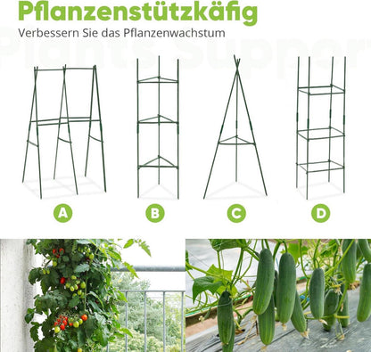 Quictent Hochbeet Metall Pflanzbeet 180x90x30 cm Tomatenkäfig Grau