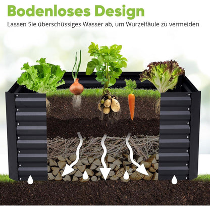 Quictent Hochbeet Metall 244x122x56cm Wetterfest Gemüsebeet
