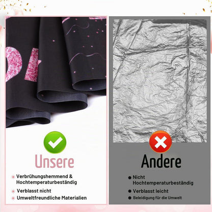 Tischläufer 16 Geburtstag Schwarz-Rosa – Leinenoptik