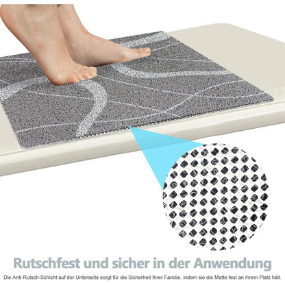 Rutschfeste Duschmatte 80x80 cm - Weiche Massage Matte Grau