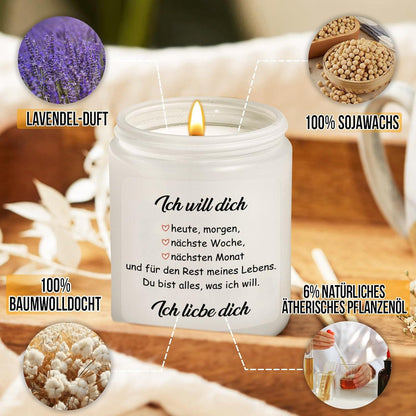 Romantische Lavendel Duftkerze 200g 50H Brenndauer Wachs Kerzenglas