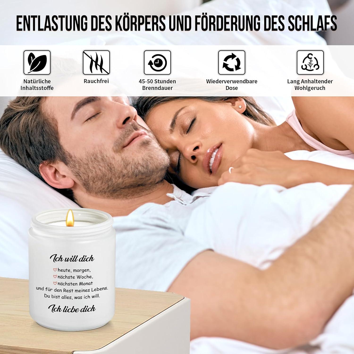 Ich Liebe Dich Lavendel Duftkerze 200g - Romantisches Valentinstagsgeschenk