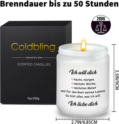 Romantische Lavendel Duftkerze - Valentinstag Jahrestag Geschenk