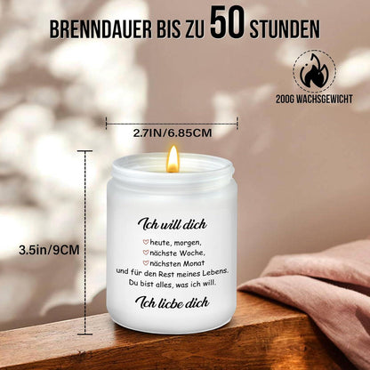 Romantische Lavendel Duftkerze - Valentinstag Jahrestag Geschenk