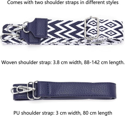 Umhängetasche Damen Mittelgroß Crossbody Bag 3 Reißverschlusstaschen
