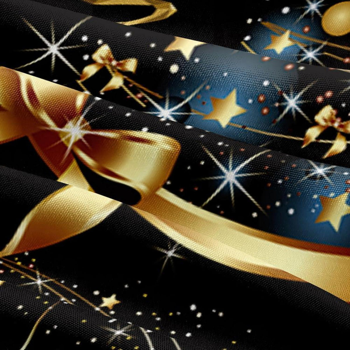 Weihnachts Bettwäsche Set 155x220 cm Schwarz Gold mit Hirsch