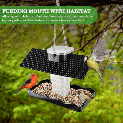 Vogelfutterspender mit Futterstation für Balkon Terrasse