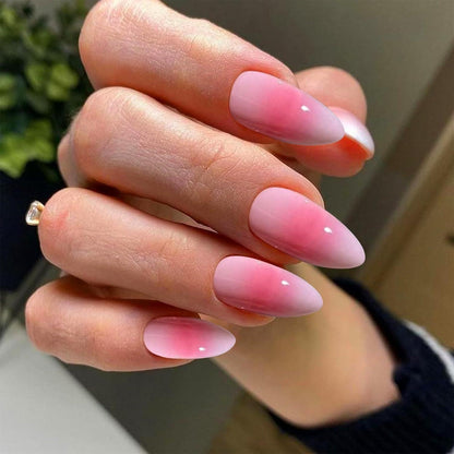 24 Pink Mandel Gradient Mittelgroße Press On Nägel Set