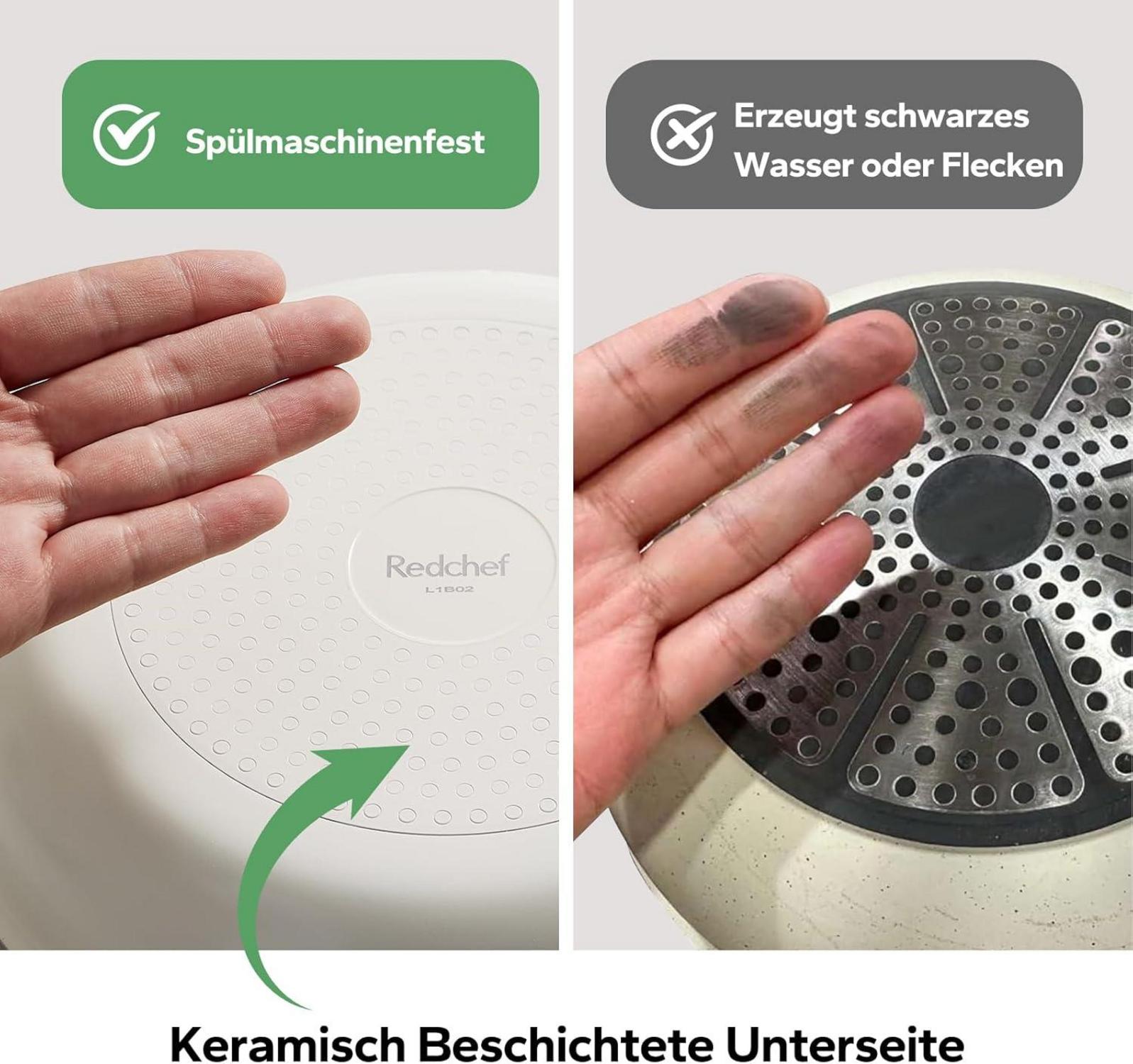 Keramik Pfannenset 14-Teilig Induktion Glasdeckel antihaftbeschichtet