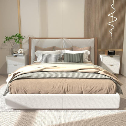 Schlafzimmer Komplett-Set Weiß mit Kommode & 2 Nachttische Skandinavisch
