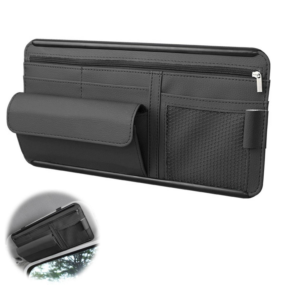 Auto Sonnenblende Organizer mit Brillenhalter & Stauraum