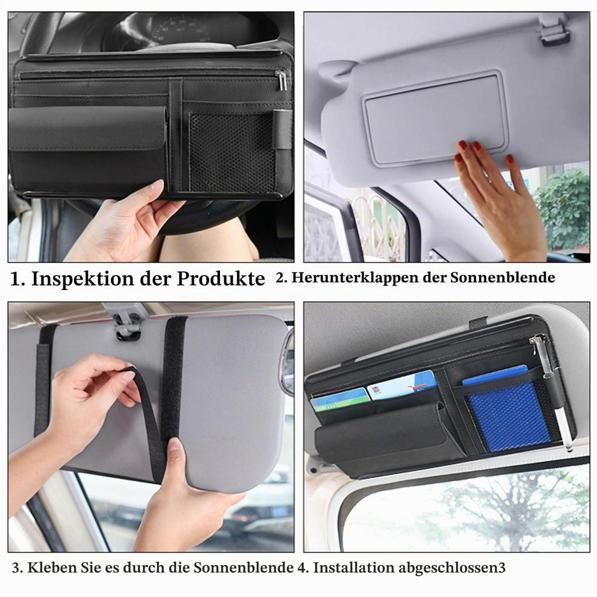 Auto Sonnenblende Organizer mit Brillenhalter & Stauraum