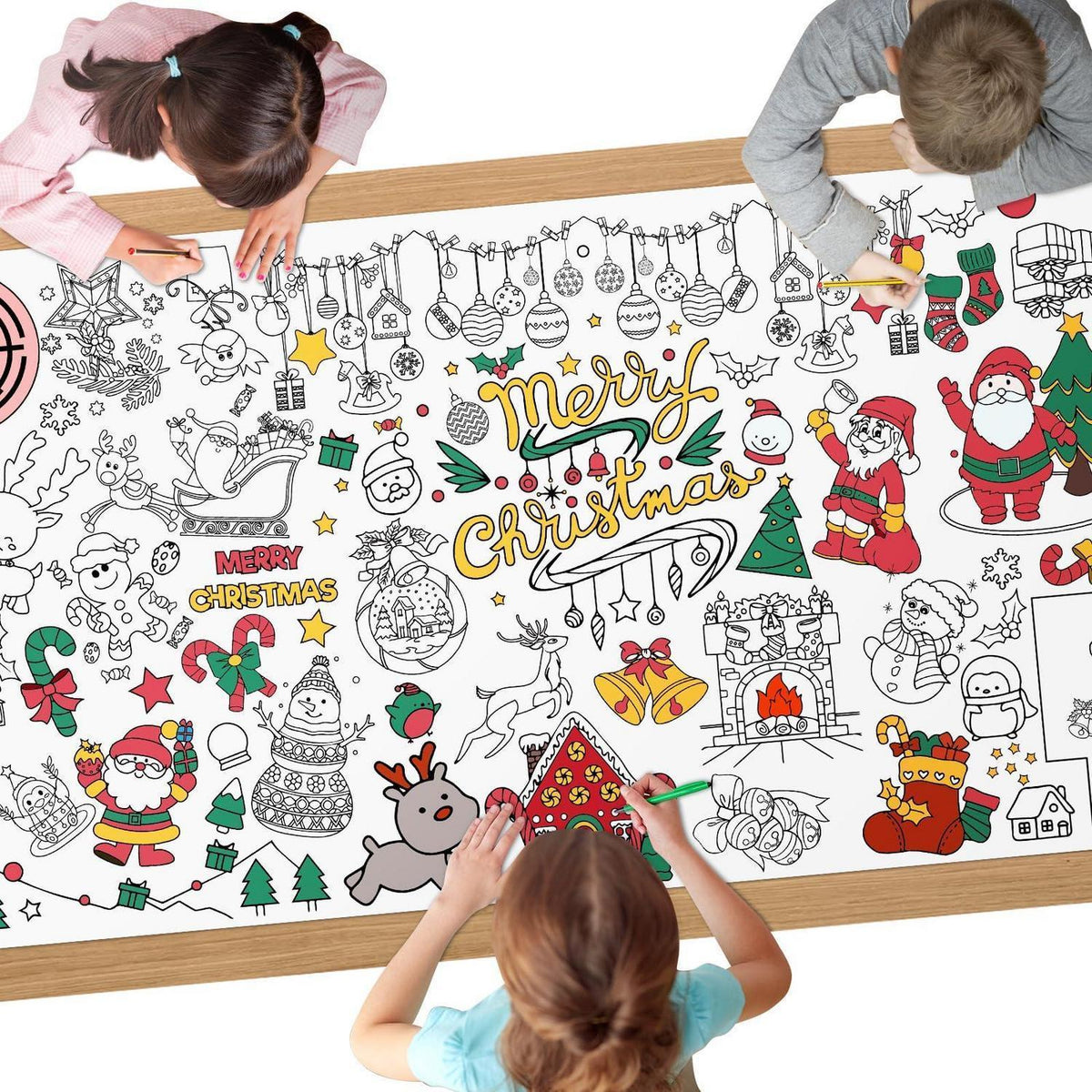 Weihnachten Ausmal Tischdecke 183x86cm – Bastelposter & Aktivität