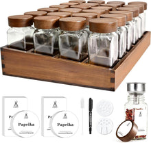 Gewürzregal Holz Akazie Glasdeckel 24x120ml - Eleganter