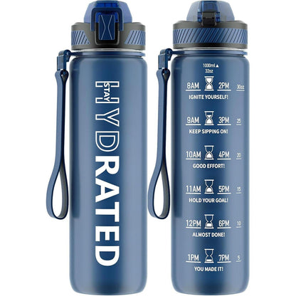 Sport Trinkflasche 1L BPA-frei mit Strohhalm und