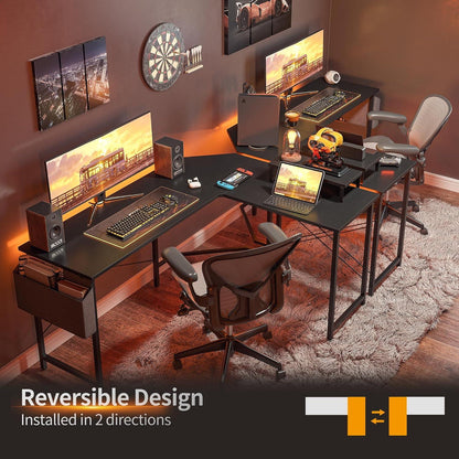 Cubiker Gaming Schreibtisch Eckschreibtisch 150x120cm Monitorständer Schwarz