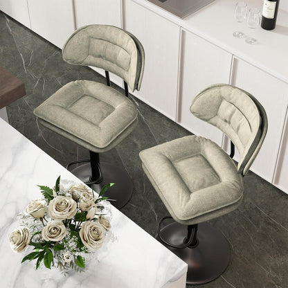 Barhocker Set 4er – Gepolsterte Barhocker mit Rückenlehne Beige