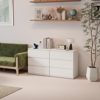 Weißer Kommodenschrank 70cm mit 3 Schubladen