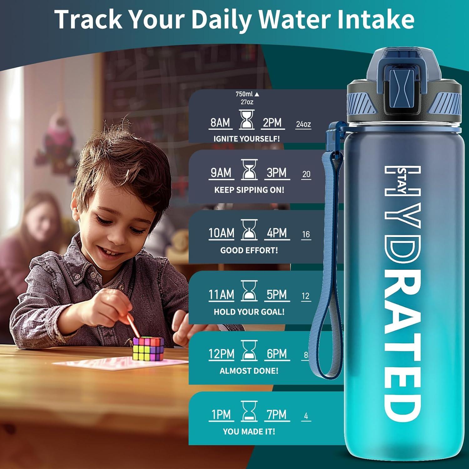 Trinkflasche 750ml BPA-Frei mit Strohhalm und
