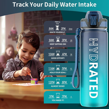 Trinkflasche 750ml BPA-Frei mit Strohhalm und