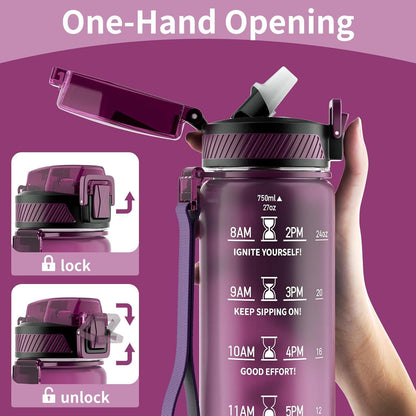 Trinkflasche 750ML mit Strohhalm und
