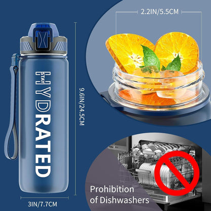 Trinkflasche 750ML BPA-frei Wasserflasche Strohhalm